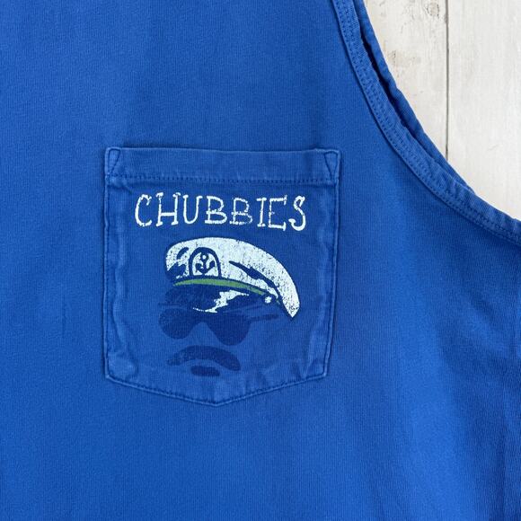 Chubbies Blue Admirals Club Sky’s Out Tights Out Sleeveless Tank Top Size Large - Picture 6 of 12